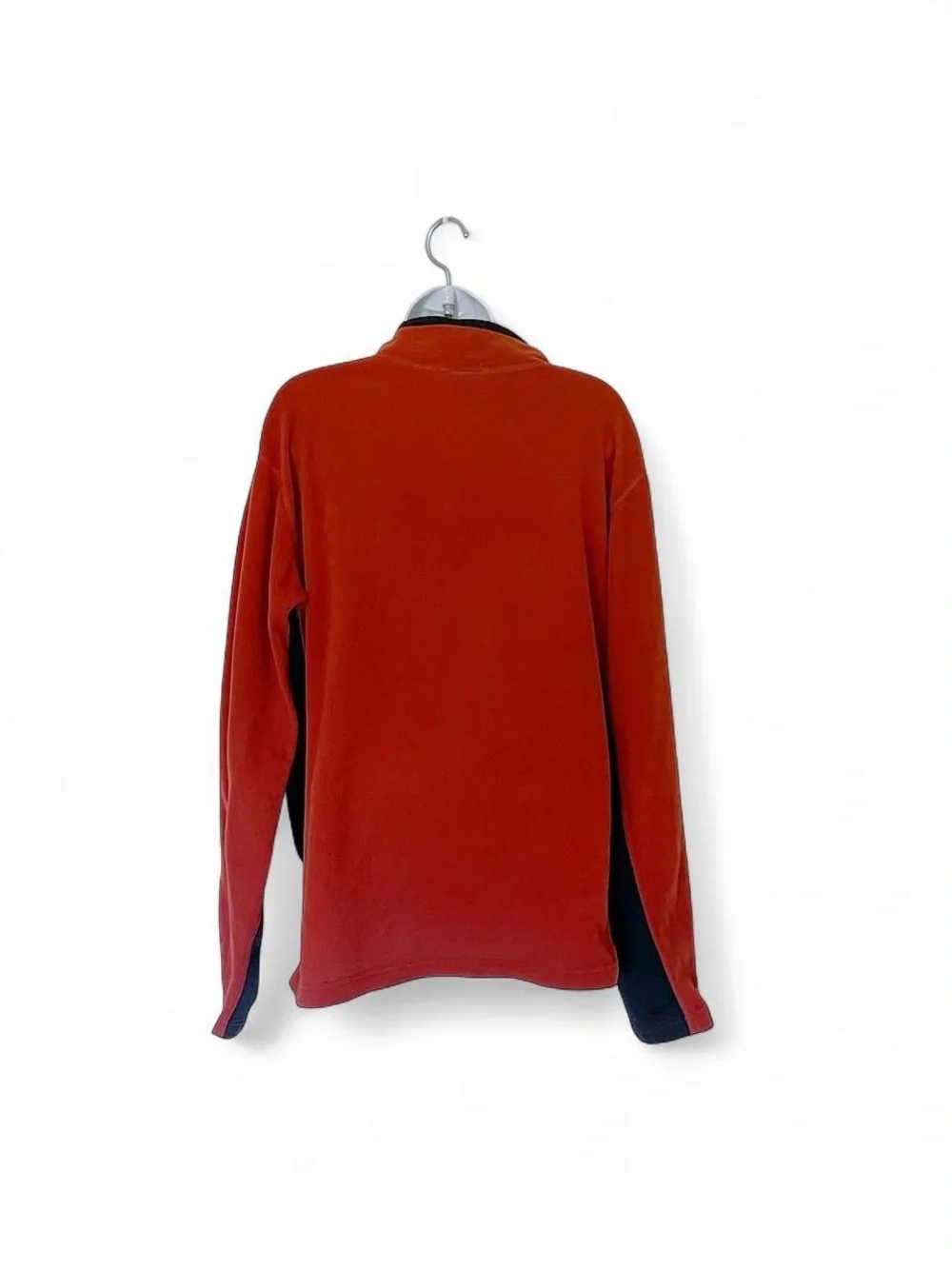 The North Face Orange& Black 1/4 Zip Fleece Pullover Mock Neck Size XL